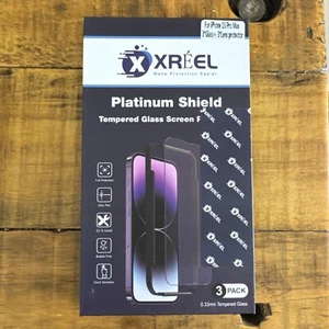 3 Pack Platinum Shield Tempered Glass Screen Protector For I Phone 15 Pro Max - Photo 1 sur 2