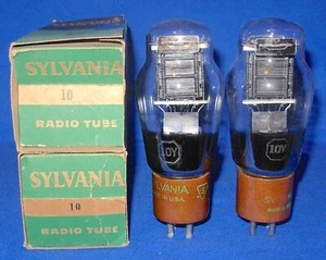 Nuevo en caja Par de tubos de vacío triodo Sylvania 10Y/VT25 #1 emparejados - Imagen 1 de 3