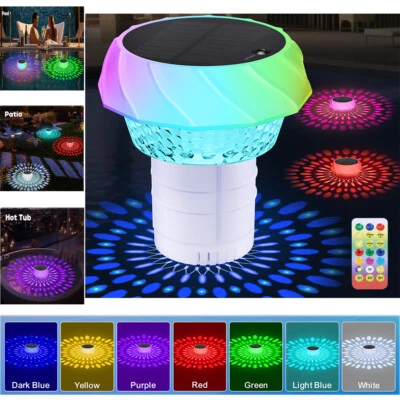 游泳池氯漂浮物,太阳能供电 8 色浮动泳池灯带遥控计时器 — 第 1/4 张图片