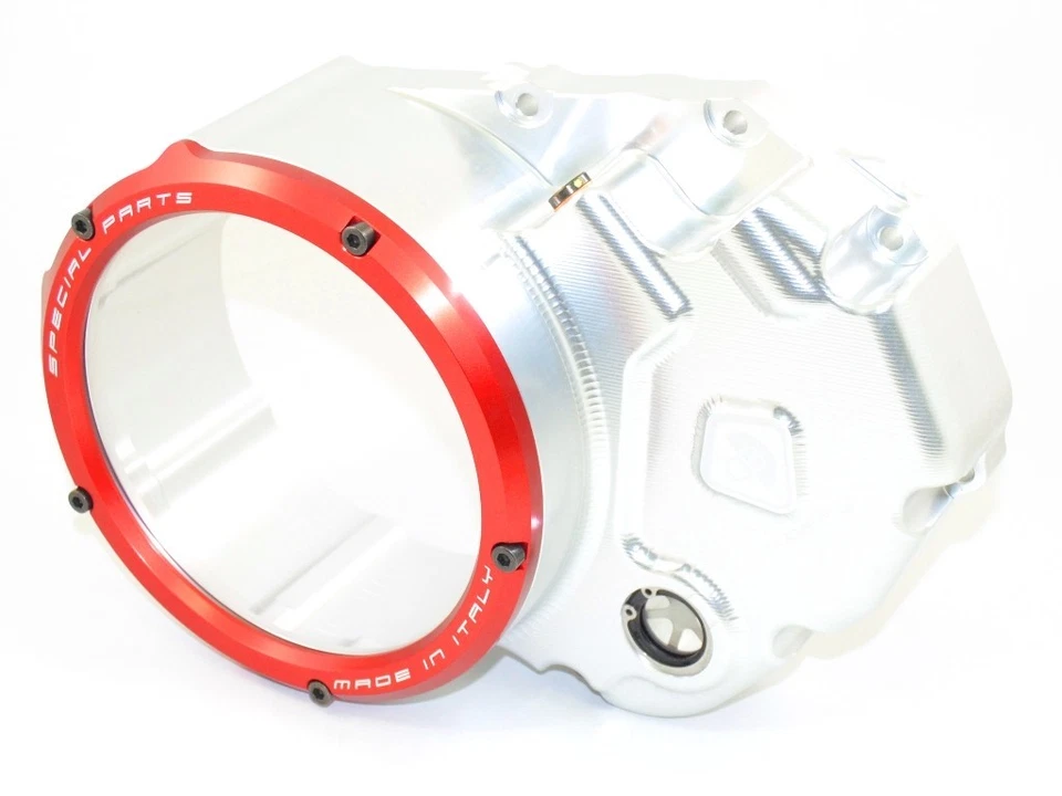 Ducabike Ducati Monster 696 Clear Clutch Cover - Silver-Red - Изображение 1 из 1