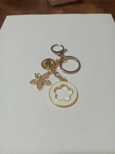 Love Forever Jewelry Tassel KeyChain Bag Charm Fob Gold Toned Rhinestones - Picture 1 of 5