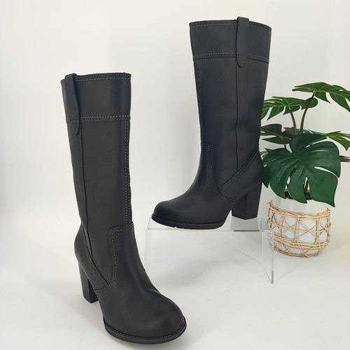 Stivali impermeabili Timberland donna Rudston in pelle nera con cerniera taglia 6