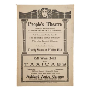 1910 Volkstheaterprogramm Chicago Gertrude Shipman Dorothy Vernon Theater - Bild 1 von 6