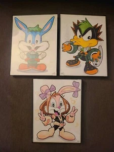 Custom art set My Hero Academia X Tiny Toon Adventures framed - Picture 1 of 4