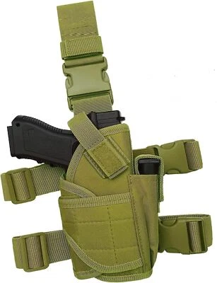 Funda táctica de pierna caída Molle pistola muslo pistola ajustable para diestros Foto 1 de 4