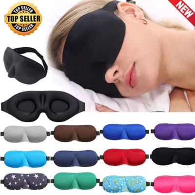 3D Eye Mask Sleep Travel Soft Padded Shade Cover Rest Relax Sleeping Blindfold#ý - Image 1 of 4