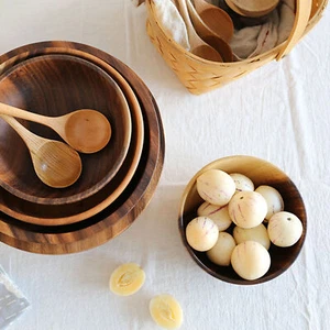 Fruit Bowl Solid Structure Convenient Lightweight Food Wooden Bowl Lightweight - Picture 1 of 11