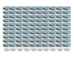 100 x Sturzgläser 230 ml Marmeladenglas Einmachglas Blau kariert Einweckgläser - Bild 1 von 2
