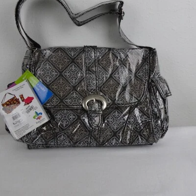 Diaper Bag Baby Bag Kalencom Buckle Black + Bottle Bag Zip Pouch Changing Pad - Image 1 of 4