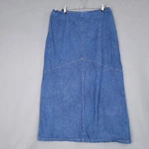 Vintage Studio Women's Denim A-Line Skirt Midi Back Slit/Zip Blue Size 16 - Picture 1 of 11