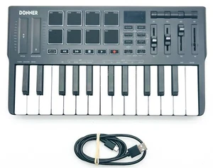 Donner DMK-25 Pro USB MIDI Keyboard Controller 25 Key 8 Drum Pad - Read Descript - Picture 1 of 5