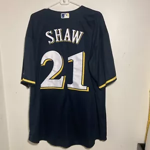 Travis Shaw #21 Milwaukee Brewers Jersey Authentic Majestic Size XXL Cool Base - Picture 1 of 5