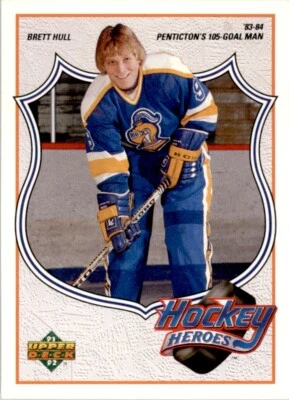 1991-92 Upper Deck Hockey Heroes Insert #1 Brett Hull Penticton Knights - Image 1 of 2