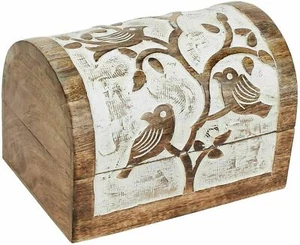 Holz Handarbeit Deko Vogel Design Schmuckkästchen Schmuck Organizer AndenkenBox - Bild 1 von 5