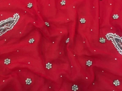 Bufanda Georgette Dupatta vintage india bordada estola larga para mujer LD7167 Foto 1 de 4