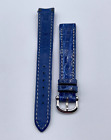 Ebel 1911 Bracelet de Montre Sangle Ceinture Bleu Cuir 14/12mm + Boucle