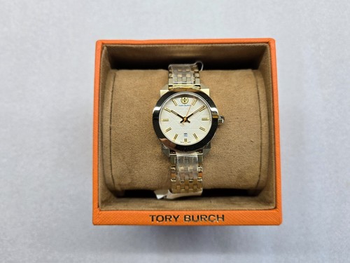 OROLOGIO DA DONNA TORY BURCH WHITNEY QUADRANTE AVORIO DATA TONO ORO ACCIAIO ST. TB8000 NUOVO