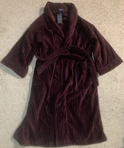 Thick Vintage Nautica Men’s Terry Cloth Bath Robe Bathrobe Navy Maroon NWT OS - Picture 1 of 9