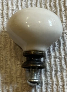 Vintage White Ceramic Porcelain Oval Drawer Door Pull Knob 1 5/8”x 1” - Picture 1 of 3