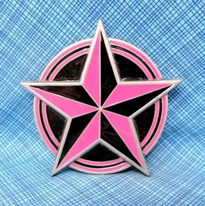 Hebilla de cinturón estrella náutica esmaltada peltre fino rosa negro vintage GAP .DBD611 - Imagen 1 de 7