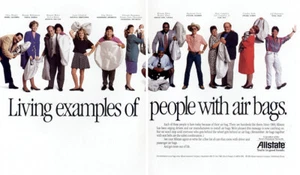 1991 Allstate Insurance: Examples of People with Air Bags Vintage Print Ad - Picture 1 of 1