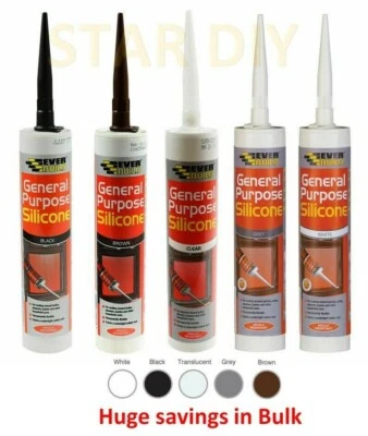 GENERAL PURPOSE SILICONE SEALANT EVERBUILD WATERPROOF KITCHENS BATHS SINKS