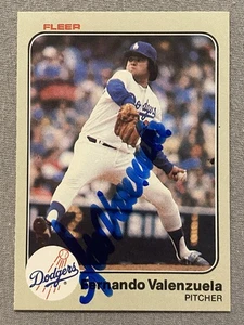 LOS ANGELES DODGERS- FERNANDO VALENZUELA AUTOGRAPH 1983 FLEER #224 TRADING CARD - Picture 1 of 2