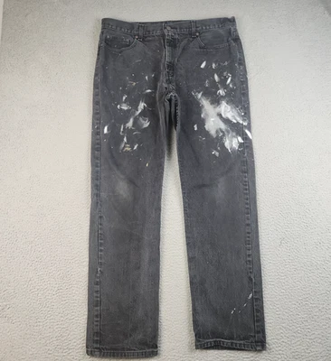 Pantalones de mezclilla de trabajo con salpicaduras de pintura de gloria descolorida de colección para hombre 38x34 negros patinador grunge Foto 1 de 4