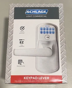 Schlage Plymouth / Elan Keypad Lever (FE595CSVPLY626ELA) Satin Chrome - Picture 1 of 5