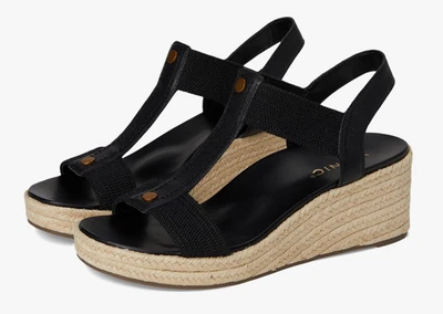 Sandalias de cuña alpargata Vionic Calera correa en T, negras, talla 7,5 Foto 1 de 4