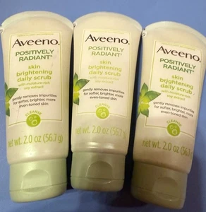 3 Pack Aveeno Positively Radiant Brightening Daily Facial Scrub 2 OZ Travel Size - Picture 1 of 2