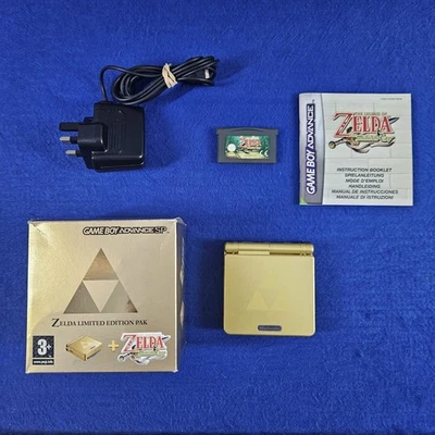 CONSOLA GBA SP DORADA EDICIÓN LIMITADA ZELDA PAQUETE MINISH GORRA RARA Game Boy Advance Foto 1 de 4