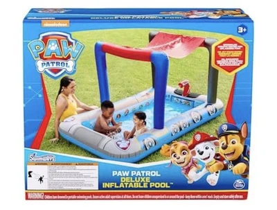 Paw Patrol Pool Kids Deluxe Inflatable Pool, Above Ground Pool with Canopy NEW - Image 1 of 4