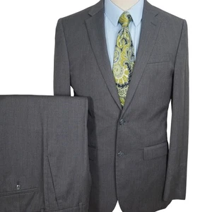 Jos A Bank Traveler Suit Men 39L 33W Charcoal Gray Slim Fit 2 Button Classic - Picture 1 of 20