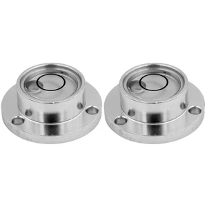 2 Pièces Mini Niveau Rond Circulaire Spirit Bubble Camper à Mesurer - Photo 1/12