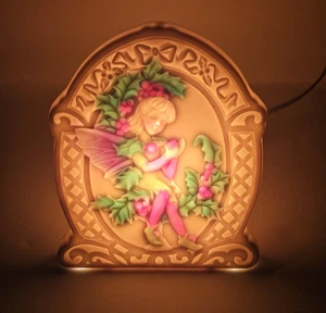 Vintage 1995 Studio C Enchanted Petals Porcelain Lithophane Night Light Fairy 6" - Picture 1 of 11