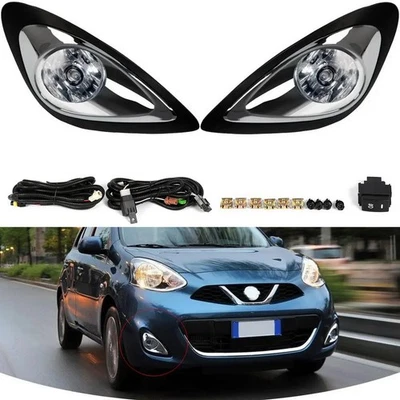 Hatchback Car Hologen Fog Lamp Chrome Cover For Nissan March Micra 2013-2016 Foto 1 de 4