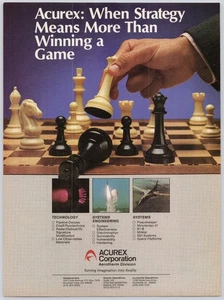 Acurex Corporation Original Print Ad Chess Strategy Aerospace Tech 1987 - Picture 1 of 1