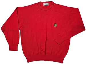 Burberry Pullover Vintage Herren Rot Langarm Wollpullover Größe 5 Rundhalsaus... - Bild 1 von 5