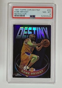 1997 Topps Chrome Refractor Destiny inserto Kobe Bryant #D5 tarjeta ¡PSA 8! ¡Como nuevo! - Imagen 1 de 2