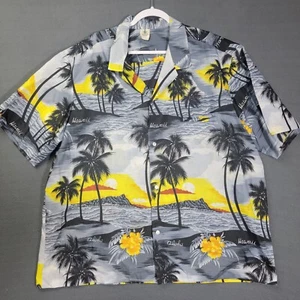 Vtg Royal Creations Hawaiian Shirt Sailing Sunset Aloha Pocket Made In Hawaii 3x - Picture 1 of 11
