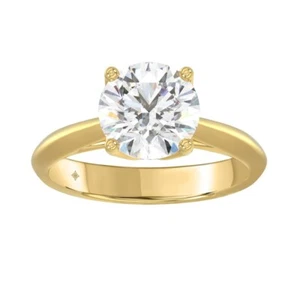 2.5 ct Lab Grown Diamond Solitaire IGI Certified Engagement Ring 14k Yellow Gold - Picture 1 of 6