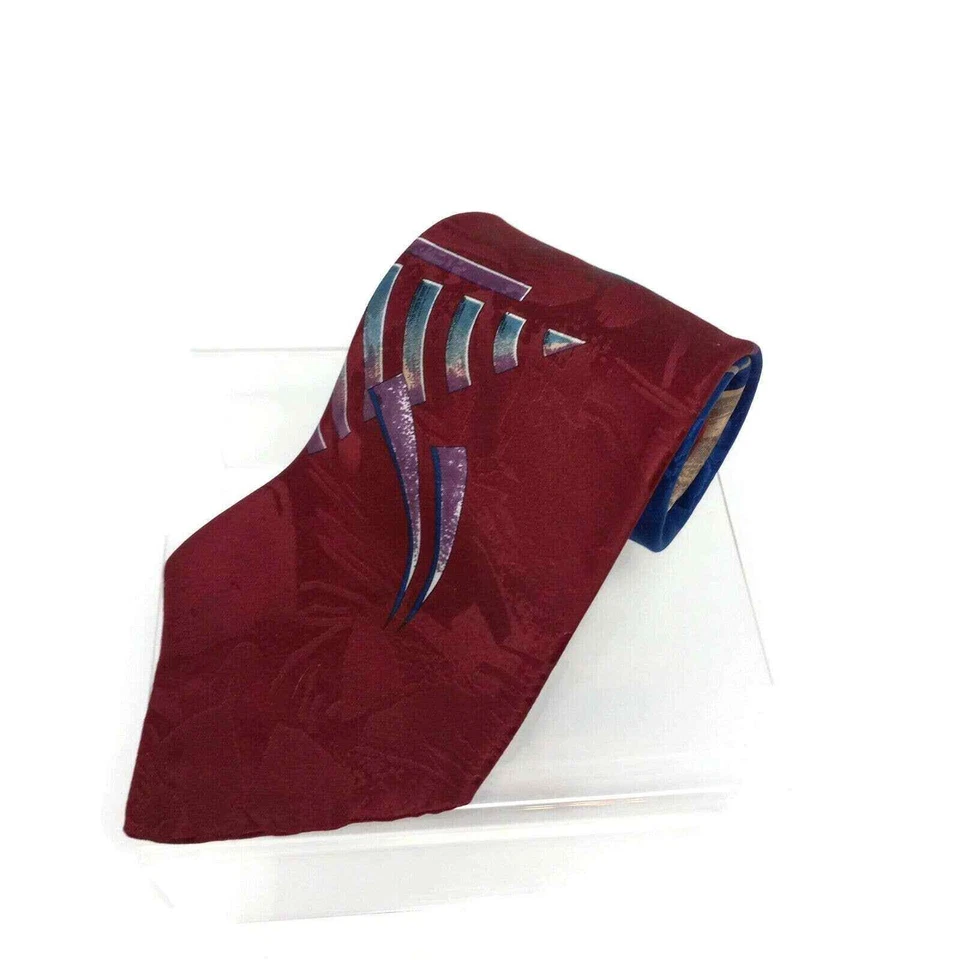 Corbata de seda multicolor Benchmark para hombre hecha en EE. UU. bloque de color Foto 1 de 4