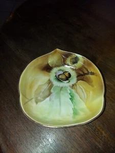 Antique Nippon hand painted footed acorn dish bowl - Picture 1 of 6