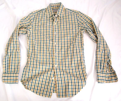 Men J Crew Plaid Cotton Button Slim Fit Woven Long Sleeve Shirt Sz XS (MT450) - Image 1 of 4