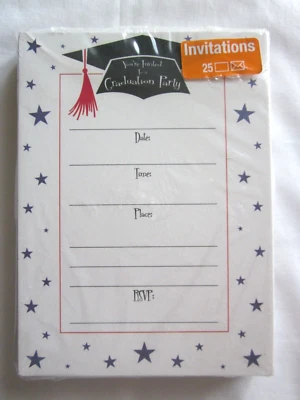 Fantus Paper Products 25 Pack Graduation Invitations with Envelopes-NIP - Image 1 of 4