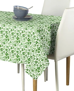 Shamrock Scroll White Signature Tablecloth Assorted Sizes - Picture 1 of 1