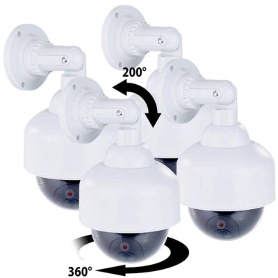 VisorTech 4er-Set Dome-Überwachungskamera-Attrappen, durchsichtige Kuppel - Bild 1 von 4