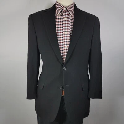 Coppley Merano 2112 Men's Sport Coat Blazer Two Button Solid Black Wool Sz 40R - Image 1 of 4