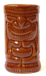 Tiki Becher Hawaii Luau Party Cocktail Trinkbecher Bargeschirr Braun 3D Kunst - Bild 1 von 6
